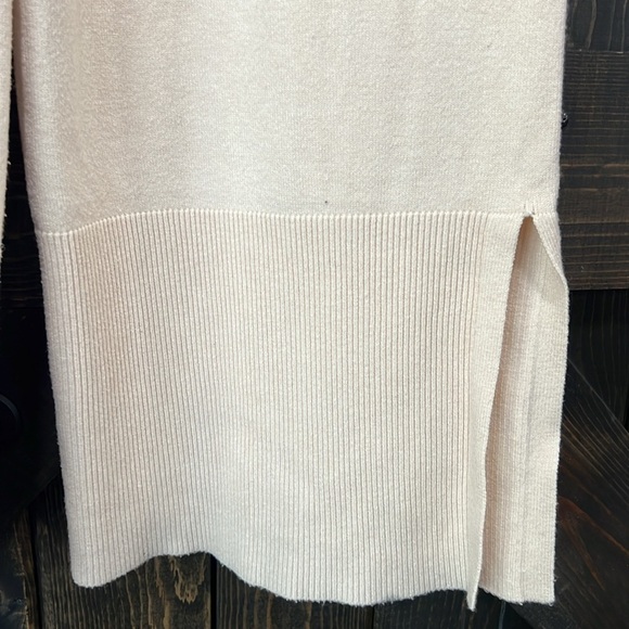 Wide Leg High Waist Pants‎ L Cream Ribbed Boho Stretch Sweatpants Drawstring - Picture 5 of 8